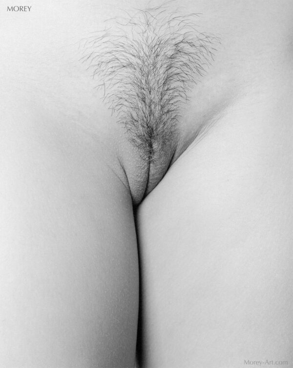 B&W photo, abstract nude close-up of model Trisha, © 1997 by Craig Morey
