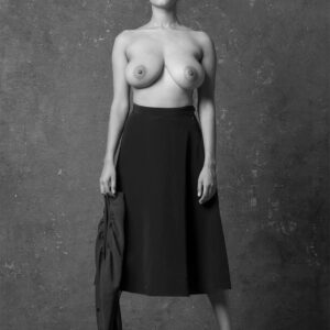 Semi-nude East Indian model Sabine, b&w photo by Craig Morey