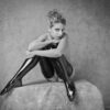 Nude model in latex stockings, Dara, b&w photo © Craig Morey 2002