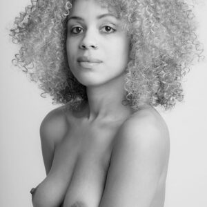 Nude portrait African American model Verta, b&w photo by Craig Morey © 2015