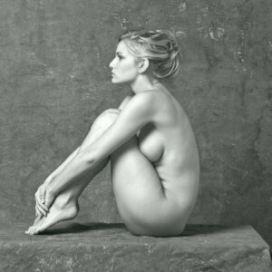 Profile nude of US model Liz Ashley, b&w photo by Craig Morey © 2008